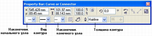 Элементы управления контуром на панели атрибутов Элементы управления контуром на панели атрибутов